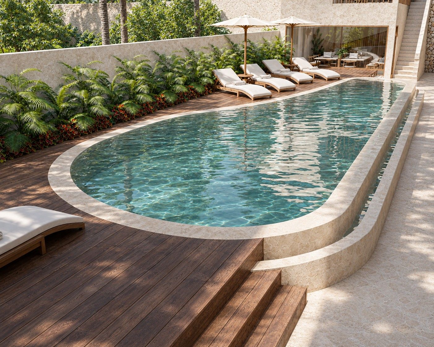 Loungers by the pool